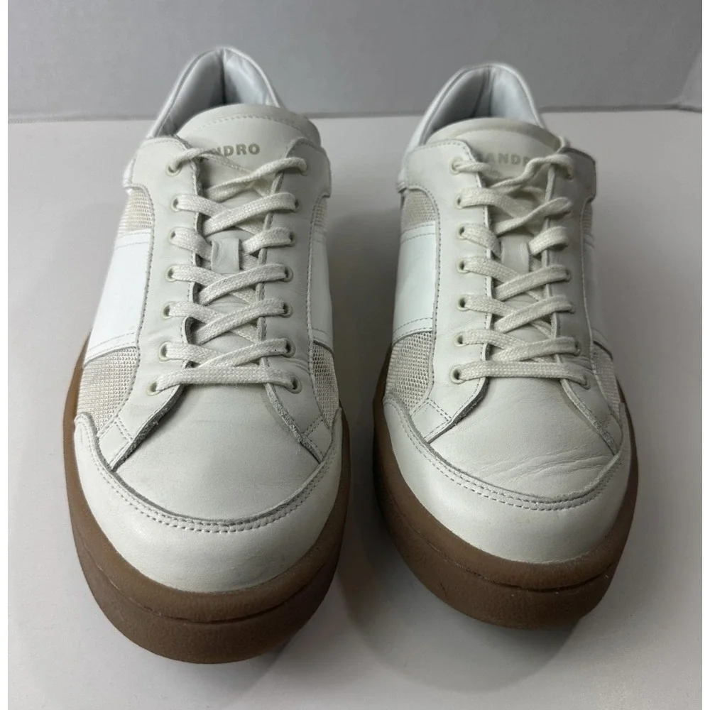 Sandro Mesh and Leather Sneakers Men's Size 43 US 10 - 10.5 Low Top Lace Shoes - Picture 16 of 16